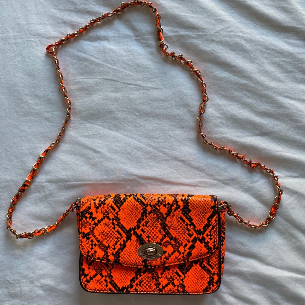 Orange shoulder bag